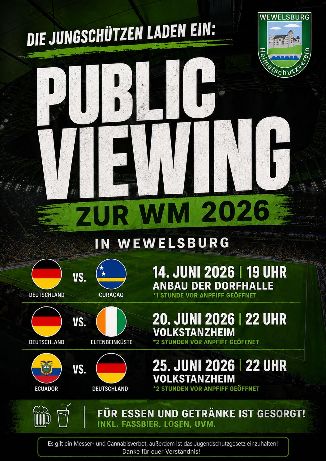 Flyer Public Viewing zur WM 2026